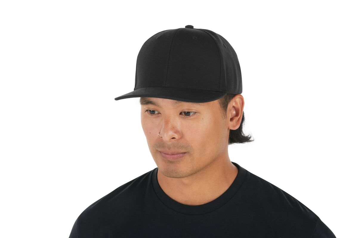 recycled-poly-classic-6-panel-hat-b5 WebPDP-HAT001002_Recycled_Poly_Classic_6Panel_Hat_Black_Studio_Harper_Studios_0723_Side_2__HAT001002OS.jpg